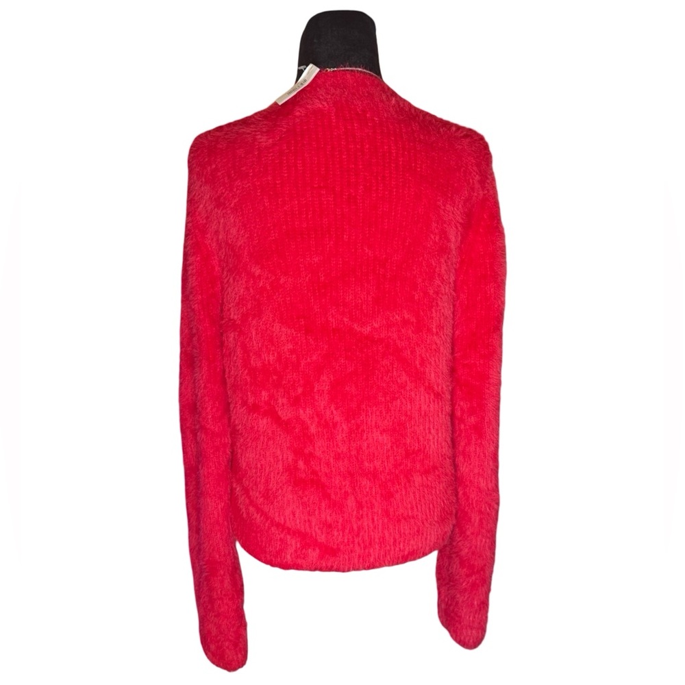 Dear John Fuzzy Poppy Red Button-Down Sweater - NWT - Picture 2 of 8